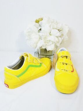 Vans x Haribo Old Skool V Goldbears Checkerboard Sneakers Yellow Patent Leather